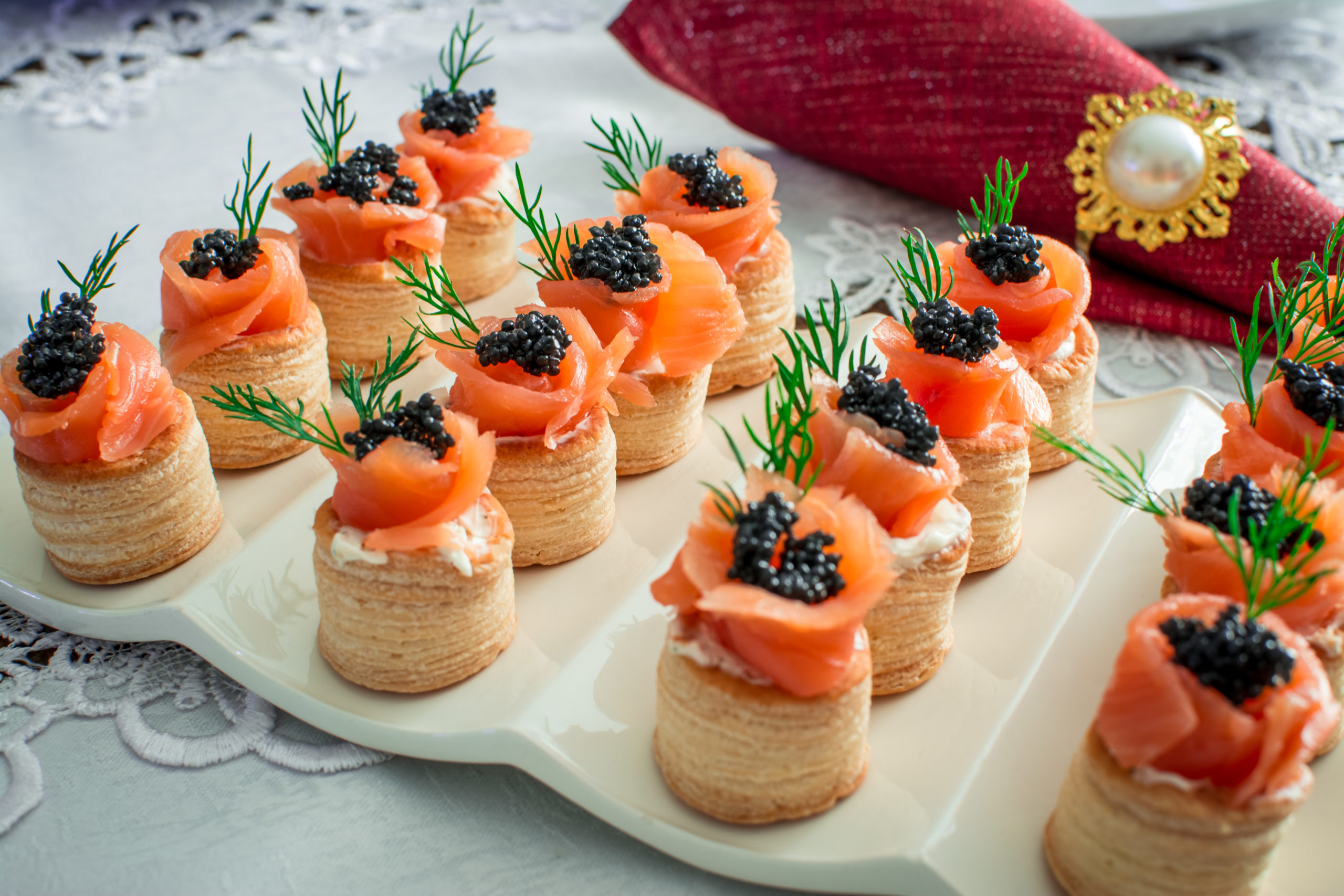 Smoked Salmon Cream Cheese Canapes