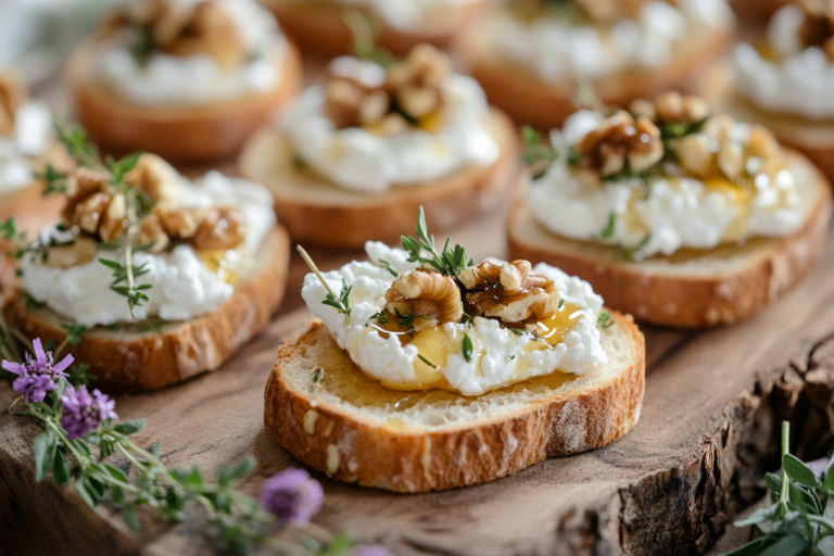 Goat Cheese & Honey Canapes