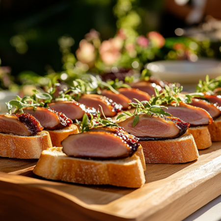 Smoked Duck Crostini with Fig Jam